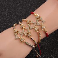 Wholesale Fashion Hollow Star Copper Micro-inlaid Red Zircon Bracelet Nihaojewelry main image 1
