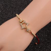 Wholesale Fashion Hollow Star Copper Micro-inlaid Red Zircon Bracelet Nihaojewelry main image 3