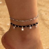 Nihaojewelry Wholesale Jewelry Star Tassel Braided Rope Anklet 2-piece Set main image 1