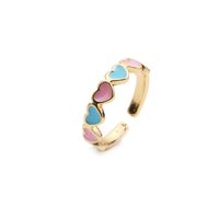 Nihaojewelry Drop Oil Heart Opening Adjustable Ring Wholesale Jewelry main image 3
