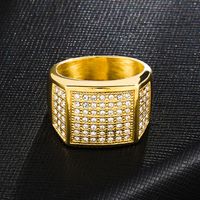 Nihaojewelry Mode Géométrique Plein Diamant Bague En Acier Inoxydable Bijoux En Gros main image 3