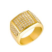 Nihaojewelry Mode Géométrique Plein Diamant Bague En Acier Inoxydable Bijoux En Gros main image 6