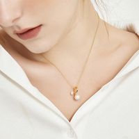 Wholesale Fashion Thin Chain Pearl Pendant Copper Necklace Nihaojewelry main image 1