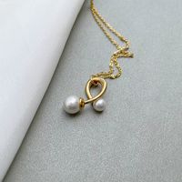 Wholesale Fashion Thin Chain Pearl Pendant Copper Necklace Nihaojewelry main image 5