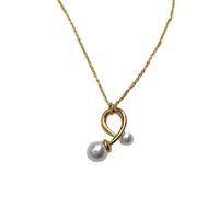 Wholesale Fashion Thin Chain Pearl Pendant Copper Necklace Nihaojewelry main image 6