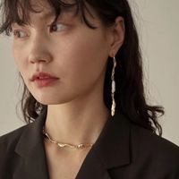 Nihaojewelry Wholesale Jewelry Natural Pearl Long Tassel Earrings Irregular Necklace main image 4