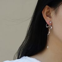 Nihaojewelry Bijoux En Gros Simples Boucles D&#39;oreilles Longues En Zircon Incrusté De Cuivre main image 3