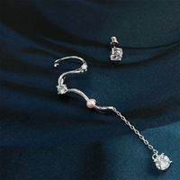 Nihaojewelry الجملة مجوهرات بسيطة النحاس مطعمة الزركون الأقراط الطويلة main image 4