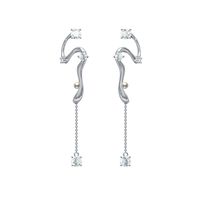 Nihaojewelry Bijoux En Gros Simples Boucles D&#39;oreilles Longues En Zircon Incrusté De Cuivre main image 6