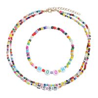 Wholesale Jewelry Letters Colorful Bead Necklace Bracelet Set Nihaojewelry sku image 18