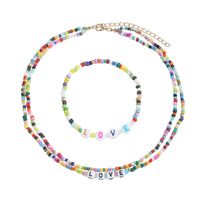 Wholesale Jewelry Letters Colorful Bead Necklace Bracelet Set Nihaojewelry sku image 16
