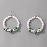 Nihaojewelry Wholesale Jewelry Simple Pearl Beads Big Circle Earrings sku image 1