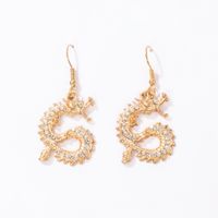 Nihaojewelry New Chinese Dragon Alloy Earrings Wholesale Jewelry sku image 1