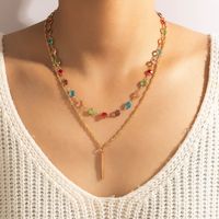 Wholesale Simple Color Rhinestone Multi-layer Necklace Nihaojewelry sku image 1