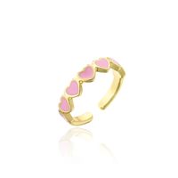 Nihaojewelry Wholesale Jewelry Copper Plated 18k Gold Dripping Heart Open Ring sku image 3