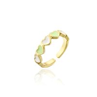 Nihaojewelry Wholesale Jewelry Copper Plated 18k Gold Dripping Heart Open Ring sku image 4