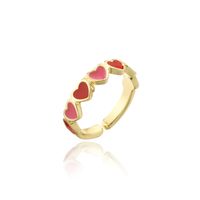 Nihaojewelry Wholesale Jewelry Copper Plated 18k Gold Dripping Heart Open Ring sku image 6