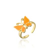 Großhandel Schmuck Gold Galvanisierter Kupfer Tropfender Schmetterling Offener Ring Nihaojewelry sku image 7