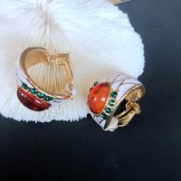Nihaojewelry Korean Style Color Matching Drip Glaze Enamel Geometric Earrings Wholesale Jewelry sku image 2