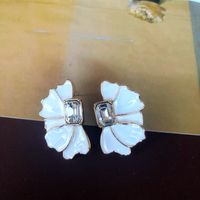 Nihaojewelry Vintage Enamel Butterfly Flower Heart Gem Earrings Wholesale Jewelry sku image 12