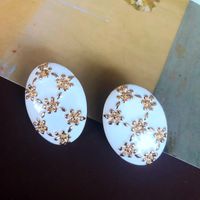 Nihaojewelry Vintage Enamel Butterfly Flower Heart Gem Earrings Wholesale Jewelry sku image 6