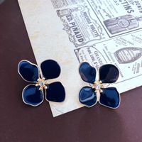 Nihaojewelry Korean Style Four-leaf Clover Color Enamel Earrings Wholesale Jewelry sku image 5