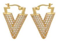 Nihaojewelry Wholesale Jewelry Colored Micro-inlaid Zircon Inverted Triangle Copper Earrings sku image 1