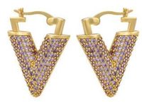 Nihaojewelry Wholesale Jewelry Colored Micro-inlaid Zircon Inverted Triangle Copper Earrings sku image 2