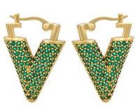 Nihaojewelry Wholesale Jewelry Colored Micro-inlaid Zircon Inverted Triangle Copper Earrings sku image 3