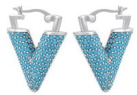 Nihaojewelry Wholesale Jewelry Colored Micro-inlaid Zircon Inverted Triangle Copper Earrings sku image 4