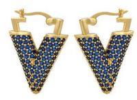 Nihaojewelry Wholesale Jewelry Colored Micro-inlaid Zircon Inverted Triangle Copper Earrings sku image 6