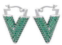 Nihaojewelry Wholesale Jewelry Colored Micro-inlaid Zircon Inverted Triangle Copper Earrings sku image 11