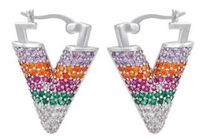 Nihaojewelry Bijoux En Gros Boucles D'oreilles En Cuivre Triangle Inversé Avec Zircon Micro-incrusté De Couleur sku image 15