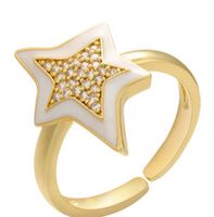 Wholesale Jewelry Drop Oil Five-pointed Star Copper Ring Nihaojewelry sku image 1