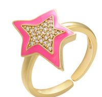 Wholesale Jewelry Drop Oil Five-pointed Star Copper Ring Nihaojewelry sku image 2