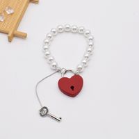 Wholesale Hip-hop Heart-shape Lock Pendant Necklace Nihaojewelry sku image 1
