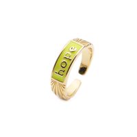 Nihaojewelry Fashion English Letters Copper Opening Adjustable Ring Wholesale Jewelry sku image 1
