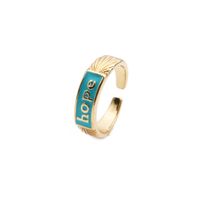 Nihaojewelry Fashion English Letters Copper Opening Adjustable Ring Wholesale Jewelry sku image 2
