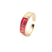 Nihaojewelry Fashion English Letters Copper Opening Adjustable Ring Wholesale Jewelry sku image 4