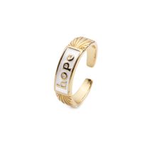 Nihaojewelry Fashion English Letters Copper Opening Adjustable Ring Wholesale Jewelry sku image 5