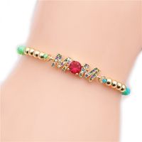 Wholesale Simple Red String Copper Inlaid Zircon Adjustable Bracelet Nihaojewelry sku image 2