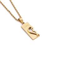 Nihaojewelry Retro Twist Chain Letter Heart Pendant Stainless Steel Necklace Wholesale sku image 3