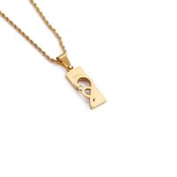 Nihaojewelry Retro Twist Chain Letter Heart Pendant Stainless Steel Necklace Wholesale sku image 4