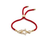 Wholesale Fashion Hollow Star Copper Micro-inlaid Red Zircon Bracelet Nihaojewelry sku image 2