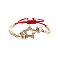 Wholesale Fashion Hollow Star Copper Micro-inlaid Red Zircon Bracelet Nihaojewelry sku image 3