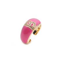 Nihaojewelry Fashion English Letters Drop Oil Micro-inlaid Zircon Adjustable Ring Wholesale Jewelry sku image 2