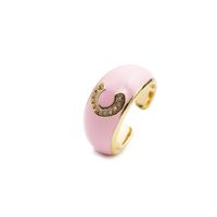 Nihaojewelry Fashion English Letters Drop Oil Micro-inlaid Zircon Adjustable Ring Wholesale Jewelry sku image 3