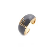 Nihaojewelry Fashion English Letters Drop Oil Micro-inlaid Zircon Adjustable Ring Wholesale Jewelry sku image 6