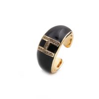 Nihaojewelry Fashion English Letters Drop Oil Micro-inlaid Zircon Adjustable Ring Wholesale Jewelry sku image 8