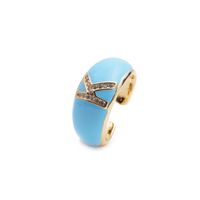 Nihaojewelry Fashion English Letters Drop Oil Micro-inlaid Zircon Adjustable Ring Wholesale Jewelry sku image 11